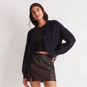 Madewell Shirttail Cardigan Sweater in Deep Indigo Size XXS NEW NWT